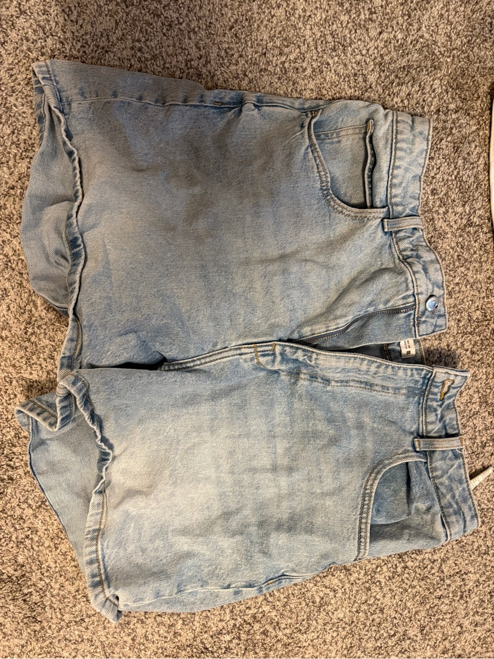 Zara Light Blue Boyfriend Jeans Shorts